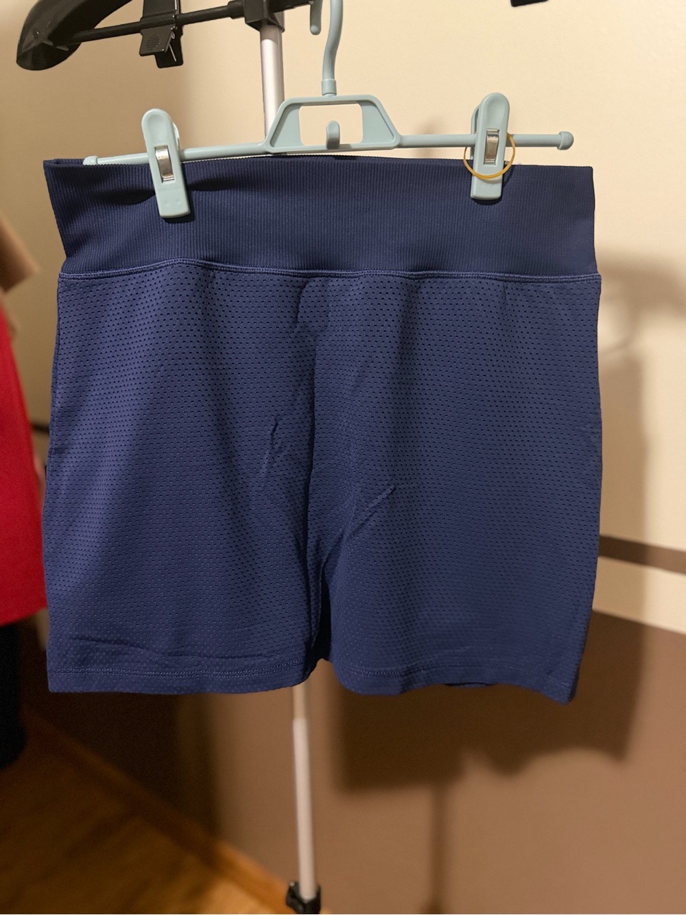 PINK Victoria's Secret Navy Perforated High-Rise Bike Shorts NWT Size Large